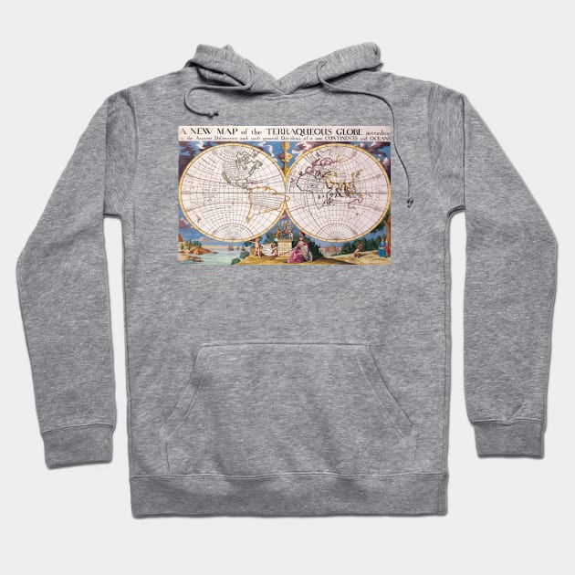 Vintage Map of The World (1700) Hoodie by Bravuramedia